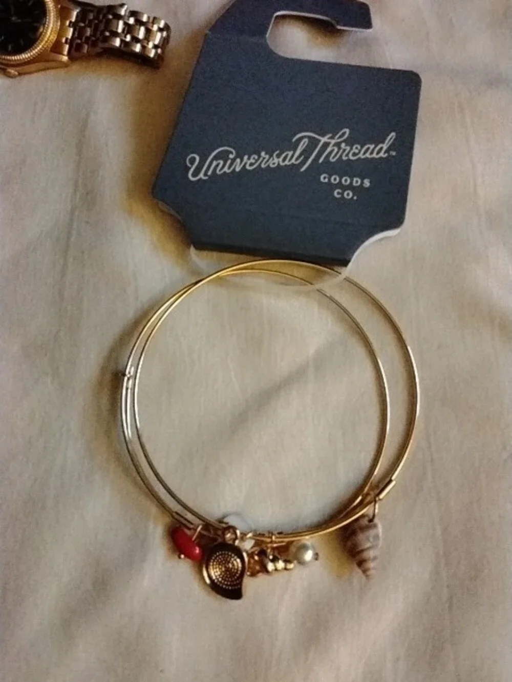 Pulsar Gold-Tone Women's Bracelet Watch with Assorted Gold Bangles
